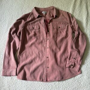 Croft & Barrow Rose Button-Up Blouse